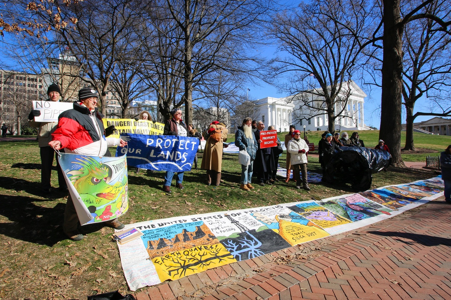 Natural gas pipeline opponents hold rally to urge legislators to repeal surveying law