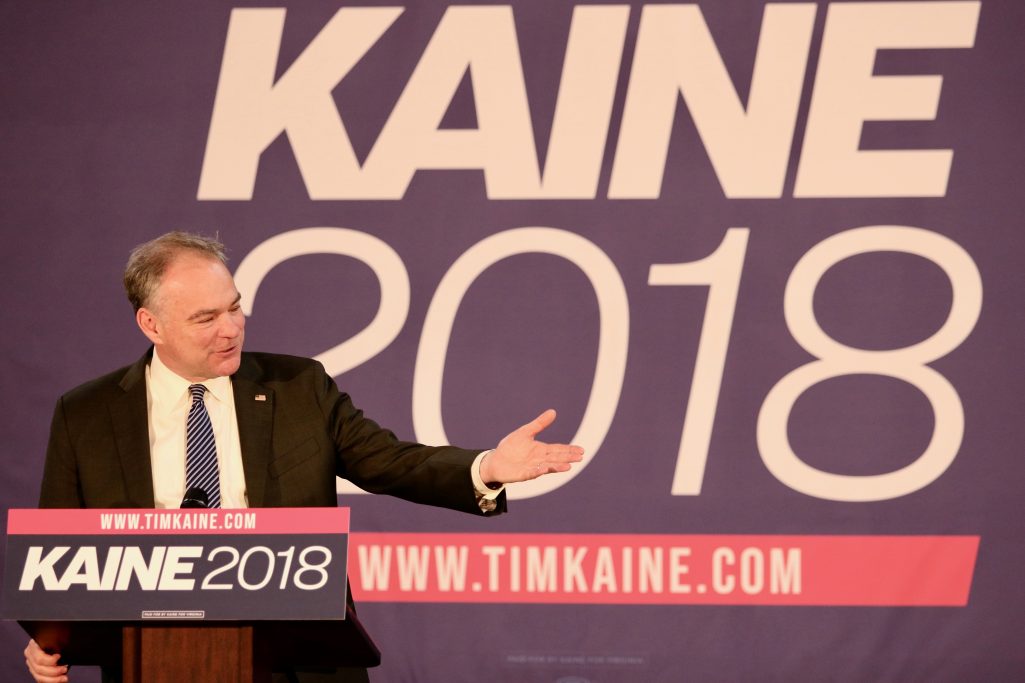 Tim Kaine Holds First Re-Election Rally at Maggie Walker High School in Richmond
