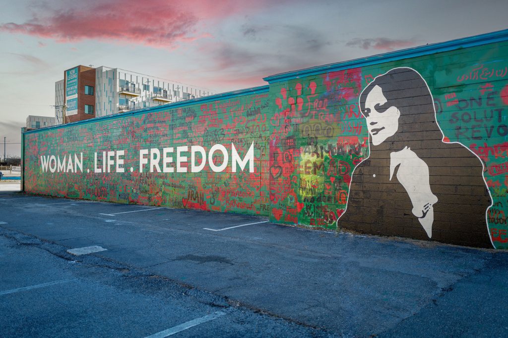 Woman Life Freedom mural Richmond, VA