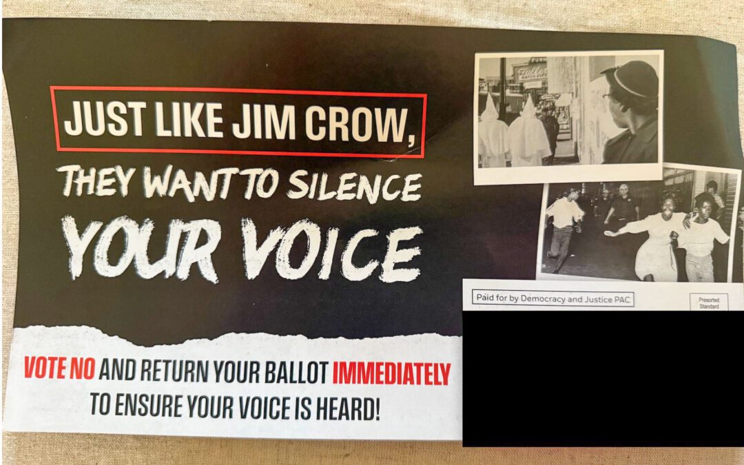 Redistricting Fight Intensifies After Jim Crow-Themed Mailer Surfaces in Virginia